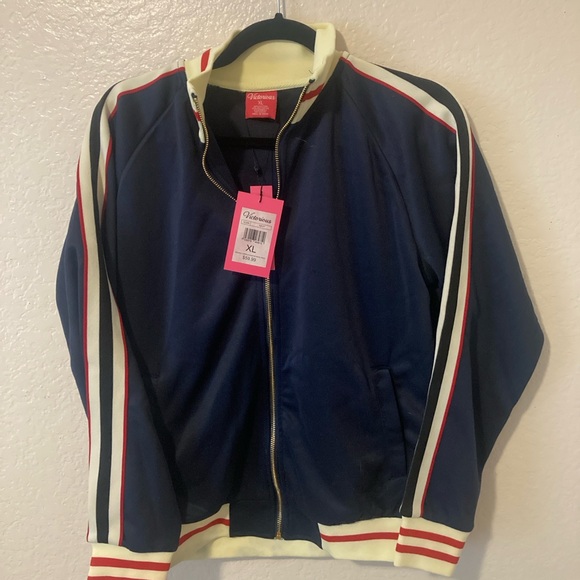 Vintage Varsity Style Jacket with Stripes - Picture 1 of 3